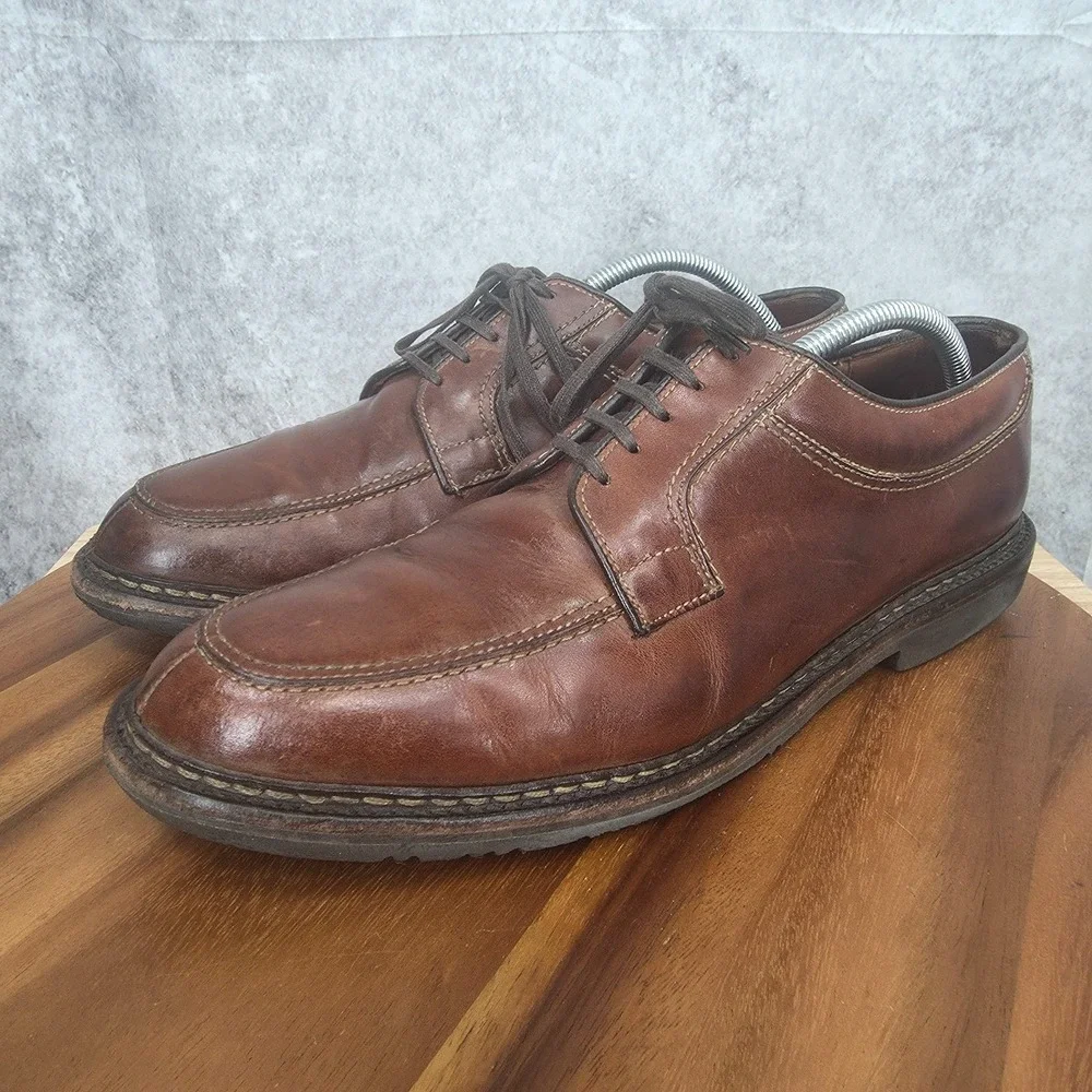 Allen Edmonds Wilbert Oxford Shoes Mens 13 Brown Leather Split Toe Derby Comfort